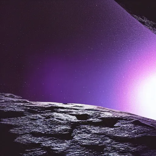 Prompt: “waterfall falling from asteroids in space, purplish space in background, 8k, realistic, cinematic, elegant”