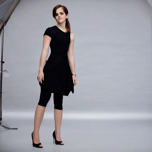 Prompt: Emma Watson in front of a greenscreen, EOS-1D, f/1.4, ISO 200, 1/160s, 8K, RAW, symmetrical balance, in-frame, Dolby Vision