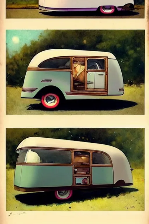 Image similar to ( ( ( ( ( 1 9 5 0 s retro rv ratrod camper. muted colors. ) ) ) ) ) by jean - baptiste monge!!!!!!!!!!!!!!!!!!!!!!!!!!!!!!