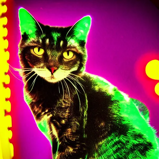 Image similar to neon cat