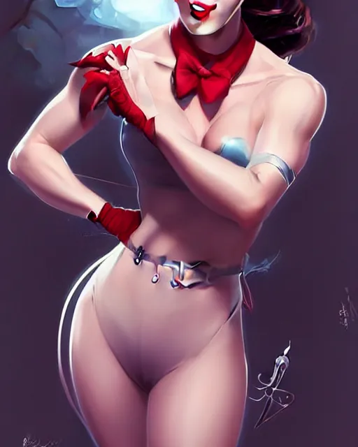 Image similar to a pin up and beautiful fashion charming dreamlke jennifer connelly, symmetrical face symmetrical eyes, character art, art by artgerm lau and wlop and and ilya kuvshinov and john singer sargent, joshua middleton comic art, frostbite 3 engine