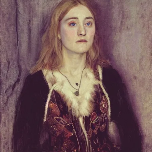 Prompt: a true-to-life portrait of Saoirse Ronan painted by John Everett Millais, real life accurate, Saoirse Ronan actress,