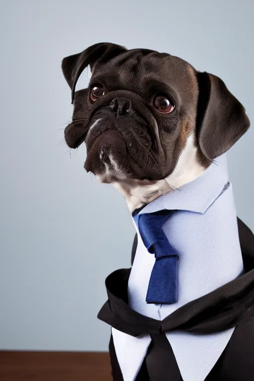 Image similar to a dog in a suit