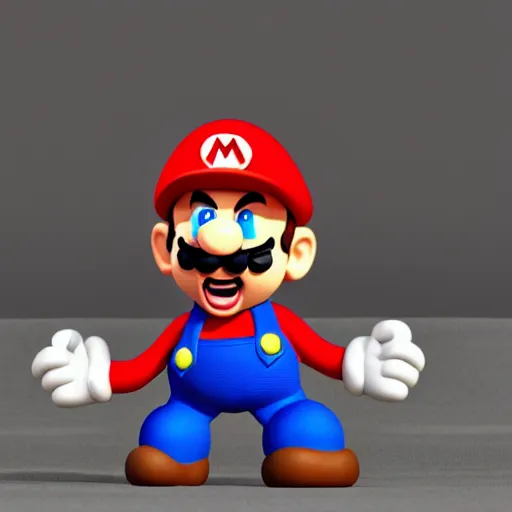 Prompt: angry claymation mario about to attack