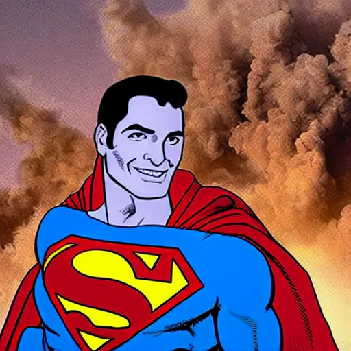 Prompt: photo of superman with the face of benjamin netanyahu