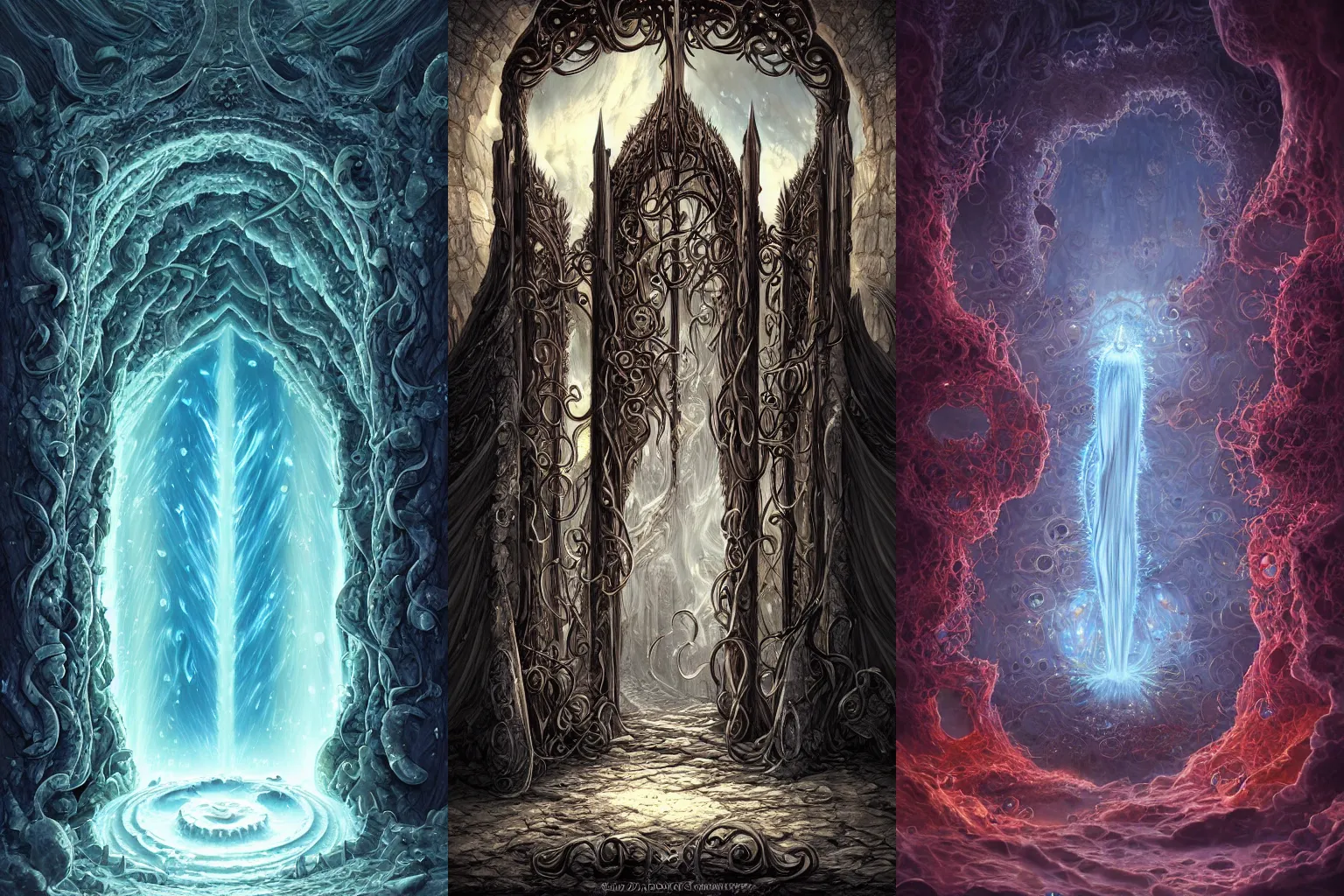 Prompt: The gate to the eternal kingdom of bacteria, fantasy, digital art, HD, detailed.