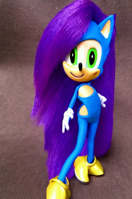 Prompt: sonic the hedgehog barbie doll, photorealistic, highly detailed,