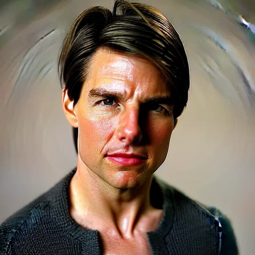 Prompt: a portrait photo of 25 year old tom cruise, with an angry expression, looking forward