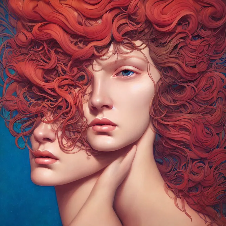 Prompt: woman with coral reef hair portrait soft light painted by james jean and moebius and erik jones, inspired by mary jane ansell, smooth face feature, intricate oil painting, high detail 3 d render, sharp high detail