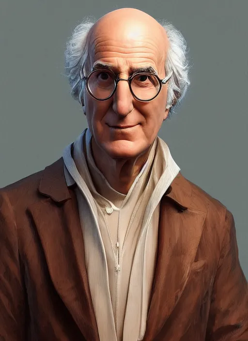 Image similar to digital _ painting _ of _ larry david statue _ by _ filipe _ pagliuso _ and _ justin _ gerard _ symmetric _ fantasy _ highly _ detailed _ realistic _ intricate _ port