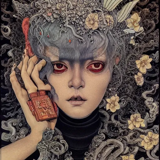 Image similar to beautiful portrait painted in jacek yerka aykut aydogdu and leslie zhang style drawn by vania zouravliov and takato yamamoto, inspired by cyberpunk sasha bom, intricate acrylic gouache painting, high detail, sharp high detail, artstation, manga and anime