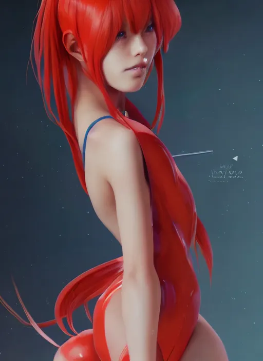 Prompt: a studio photograph of a beautiful Asuka Langley, portrait by Ross Tran and WLOP, trending on Instagram, trending on ArtStation, trending on pixiv, ultra detailed, octane render, CGsociety, HDR, 8k, 4k, wallpaper