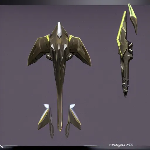 Prompt: a futuristic metallic glaive, weapon design, blizzard concept art style, chunky, fantasy, glowing lights, mechanical parts