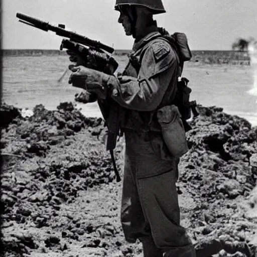 Image similar to photography of us marine corps during world war 2 in the pacific