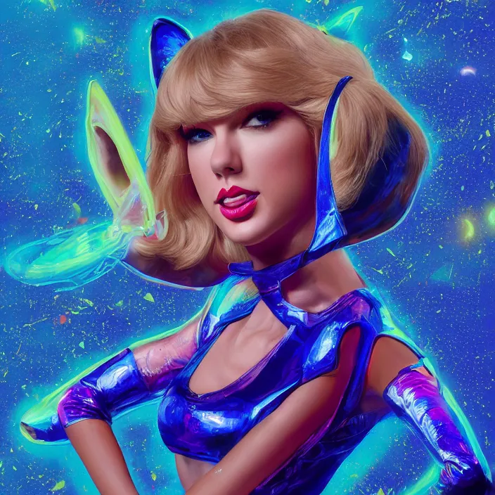 Image similar to portrait of Taylor Swift as Lola Bunny in Space Jam 1996. intricate abstract. intricate artwork. by Tooth Wu, wlop, beeple, dan mumford. octane render, trending on artstation, greg rutkowski very coherent symmetrical artwork. cinematic, hyper realism, high detail, octane render, 8k, iridescent accents