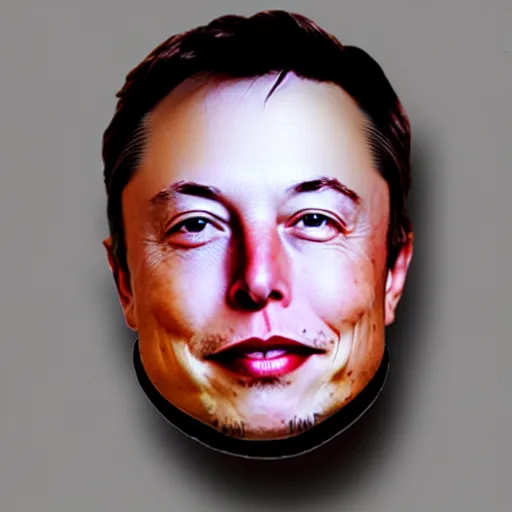 Image similar to A portrait of Elon Musk's face on a shiny egg. Polished.