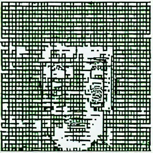Prompt: selfie, green monochrome 6 4 x 6 4 dot matrix resolution