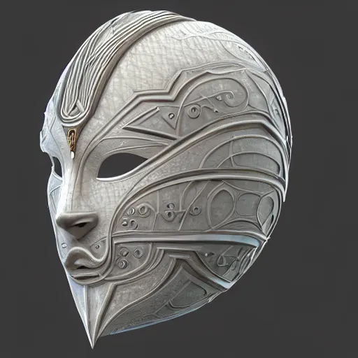 Image similar to venetian bauta mask, futuristic, houdini render