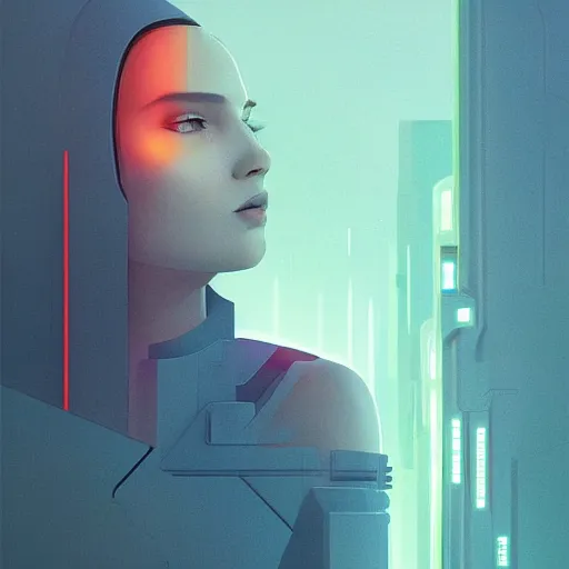 Image similar to portrait beautiful sci - fi girl, blade runner 2 0 4 9, futuristic desert city metropolis, digital art, pop art by hsiao - ron cheng