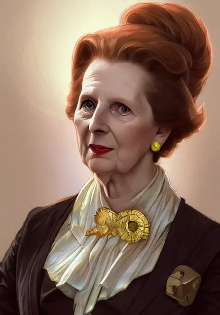 Image similar to margaret thatcher as a pokemon, intricate, elegant, highly detailed, digital painting, artstation, concept art, smooth, sharp focus, illustration, art by artgerm and greg rutkowski and alphonse mucha and william - adolphe bouguereau