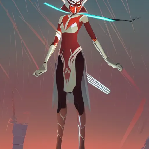 Image similar to ahsoka tano, artstation, elegant, highly detailed, digital painting, concept art, smooth, sharp focus, illustration, art by don bluth and michel ocelot and makoto shinkai and tom whalen and atey ghailan and akihiko yoshida