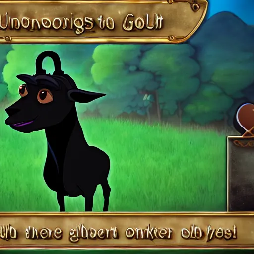 Image similar to an anthropomorphic black goat in among us, screenshot