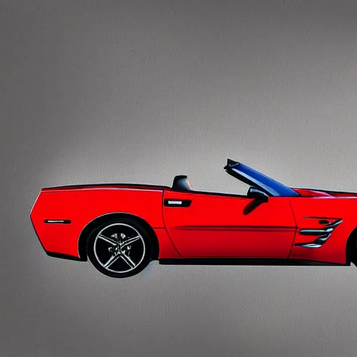 Image similar to an invisible mold of a corvette convertible, digital art