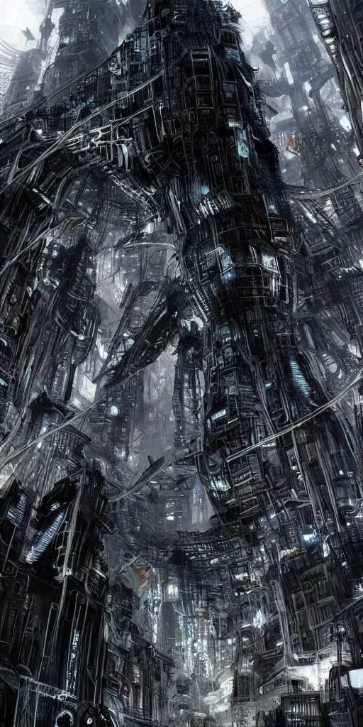 Image similar to biopunk, tsutomu nihei, blame!, concept art, city, megastructure