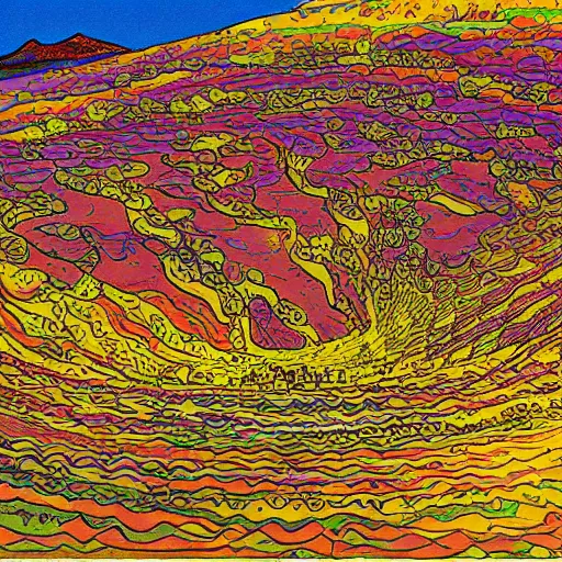 Image similar to illustration of Gran Canaria, Jean Giraud Moebius