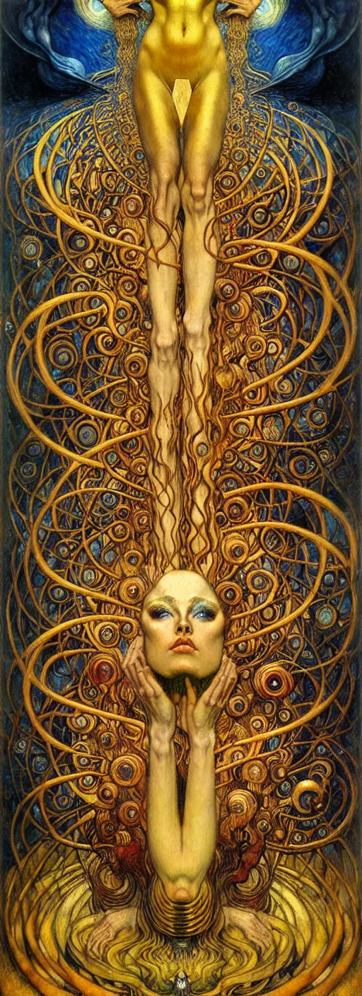 Image similar to Divine Chaos Engine by Karol Bak, Jean Delville, William Blake, Gustav Klimt, and Vincent Van Gogh, symbolist, visionary