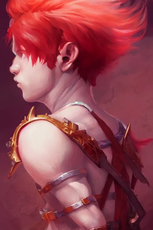 Image similar to fairy prince, red hair, highly detailed, d & d, fantasy, highly detailed, digital painting, trending on artstation, concept art, sharp focus, illustration, art by artgerm and greg rutkowski and fuji choko and viktoria gavrilenko and hoang lap