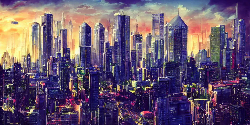 Image similar to sci fi city skyline