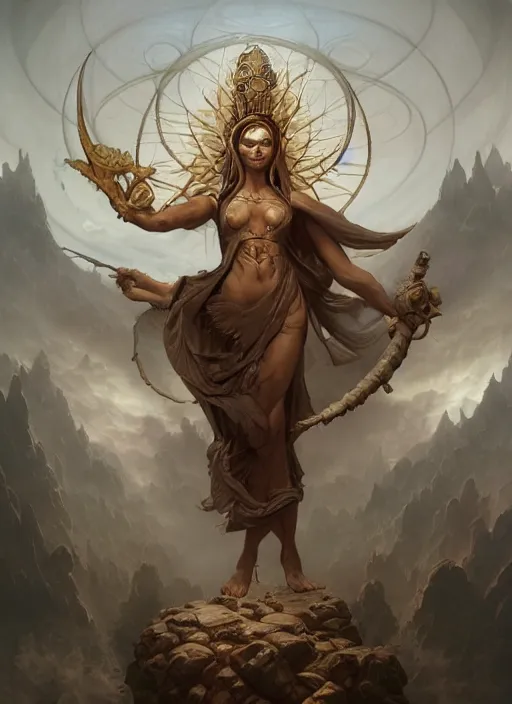 Image similar to god's envisionment, shamanic poste, elegant, highly detailed, centered, digital painting, artstation, concept art, smooth, sharp focus, illustration, artgerm, tomasz alen kopera, peter mohrbacher, donato giancola, joseph christian leyendecker, wlop, frank frazetta