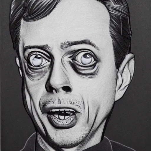 Prompt: one line drawing, ballpoint pen, pikachu played by steve buscemi