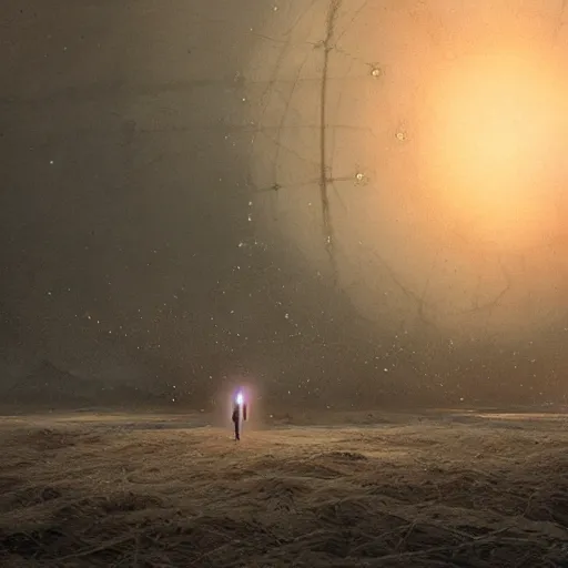 Image similar to centered rule of thirds 5 0 mm film still of the hyperintelligent technological singularity soul, 3 d render octane, sharp focus, art by greg rutkowski
