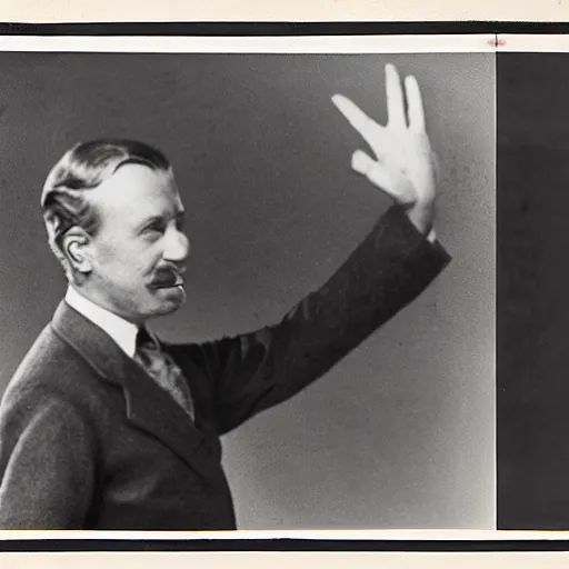 Image similar to a film strip reel of a man waving his arm from left to right