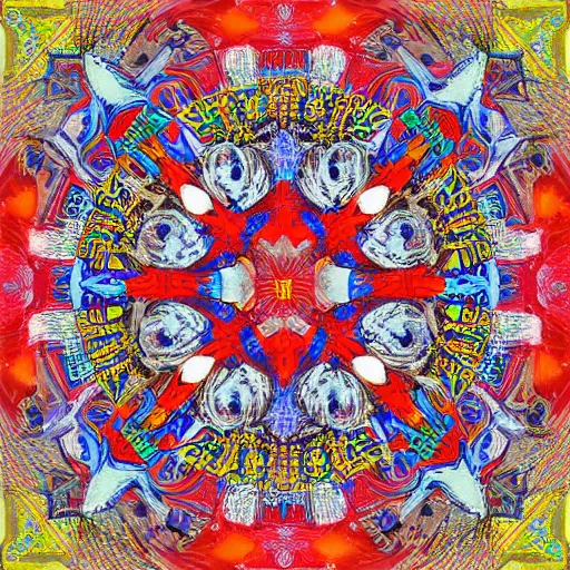 Image similar to abstract painting of slavic ethnic ornaments, digital art, hyper realistic