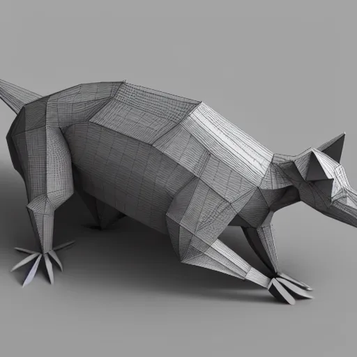 Prompt: 3 d render of a ps 1 rat, low poly count, raytraced, 3 0 8 0 ti