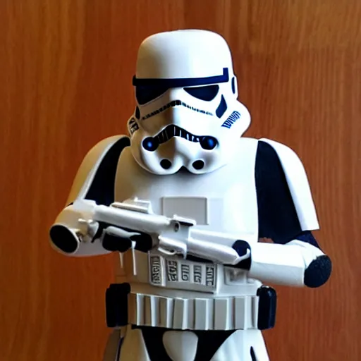 Image similar to yannic kilcher cosplay stormtrooper, stop motion vinyl action figure, plastic, toy, butcher billy style