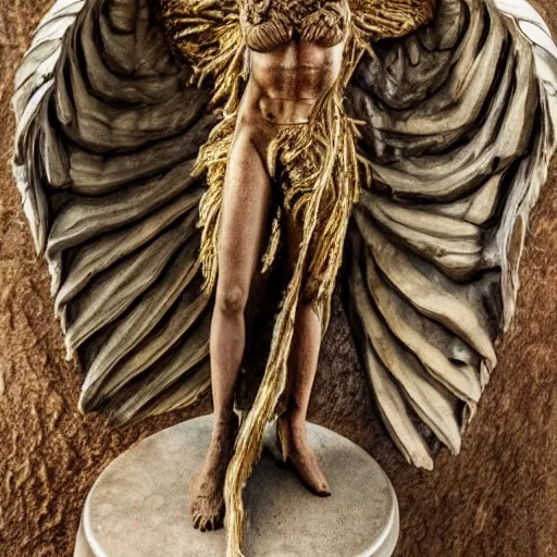 Prompt: photo taken of an epic intricate, ultra detailed, super realistic gritty, terrifying, lifelike sculpture of a biblical correct winged angel design created by weta workshop, zoomed in shots, photorealistic, sharp focus, cold colour temperature, f 0. 4, face centred