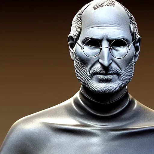 Prompt: Steve Jobs sculpture, roman, Greek, marble