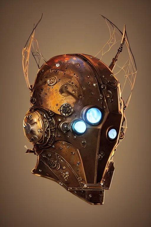 Image similar to steampunk helmet fantasy art mask robot ninja stylized digital illustration sharp focus, elegant intricate digital painting artstation concept art global illumination ray tracing advanced technology chaykin howard and campionpascale and cooke darwyn and davis jack