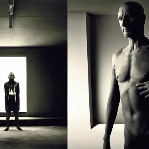 Image similar to portrait of god - human hybrid, by annie leibovitz, portrait of a man, studio lighting, award - winning