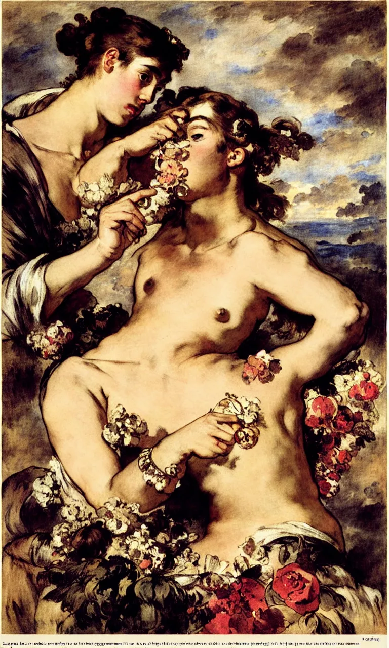 Prompt: fragrance advertising campaign by eugene delacroix, highly detailed, intricate