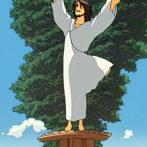 Prompt: jesus by studio ghibli