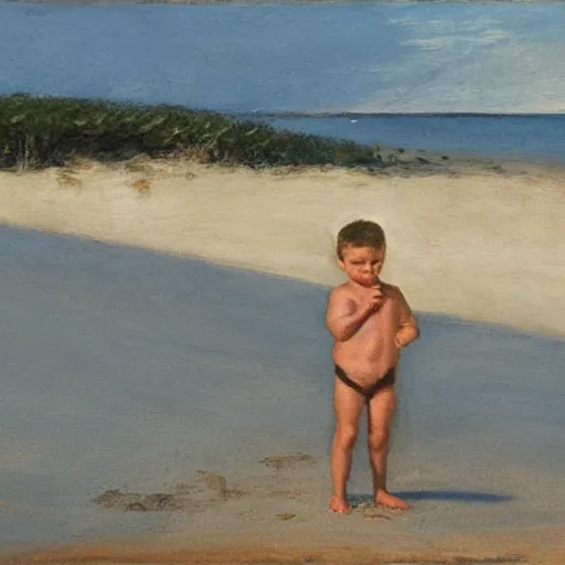 Image similar to a boy at the beach