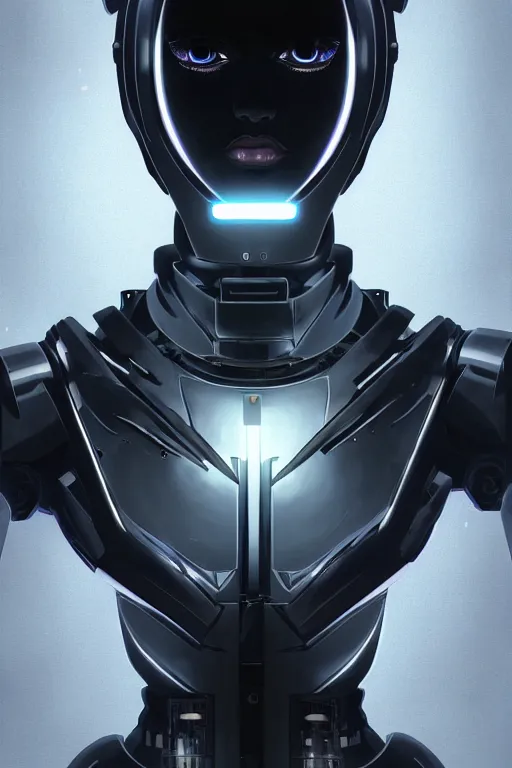 Prompt: a beautiful half body image of a futuristic android with a mechanical mecha body, mostly black metal with internal lights glowing inside, symmetrical and realistic proportions by Irakli Nadar, tom bagshaw, Charlie Bowater with details by Jason Felix, furio tedeschi, face by ilya kuvshinov, artgerm, cinematic backlit lighting, detailed, intricate, beauty retouch, elite, photo realistic, octane render, hyper real, ultra detailed, trending on artstation pinterest and deviantart