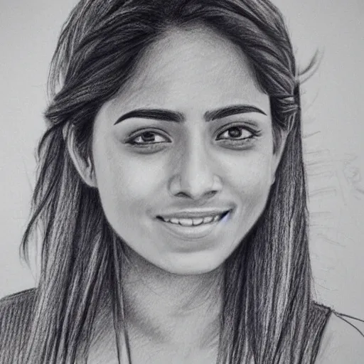 Prompt: pencil sketch of anya chalotra. detailed. beautiful. realistic.