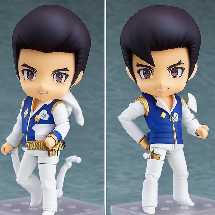 Image similar to Elvis Presley, An anime Nendoroid of Elvis Presley, Aquarel