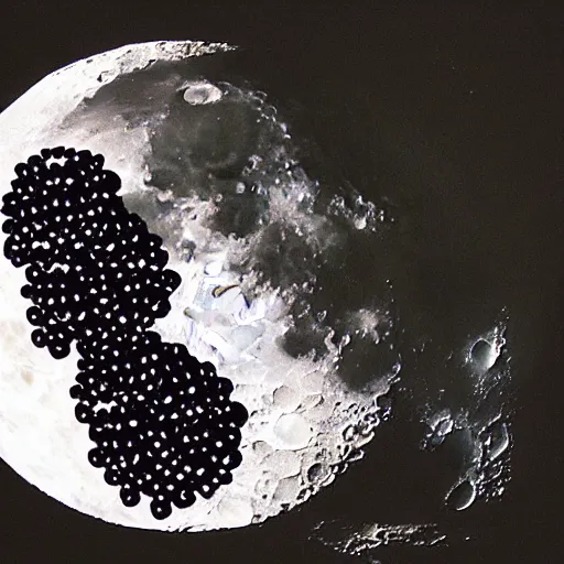 Image similar to the moon made out of blackberries